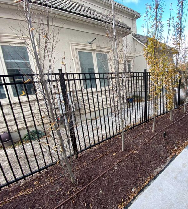 Aluminum Picket Flat Top Fence Panels Installed in Barrie