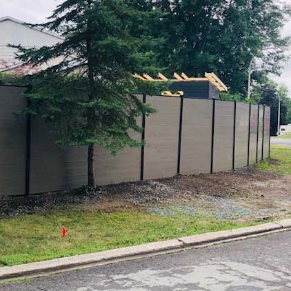 Horizontal Taupe Teak Vinyl Fence Panels-Taupe Teak Vinyl Fence Panels-Vinyl Fence Panels