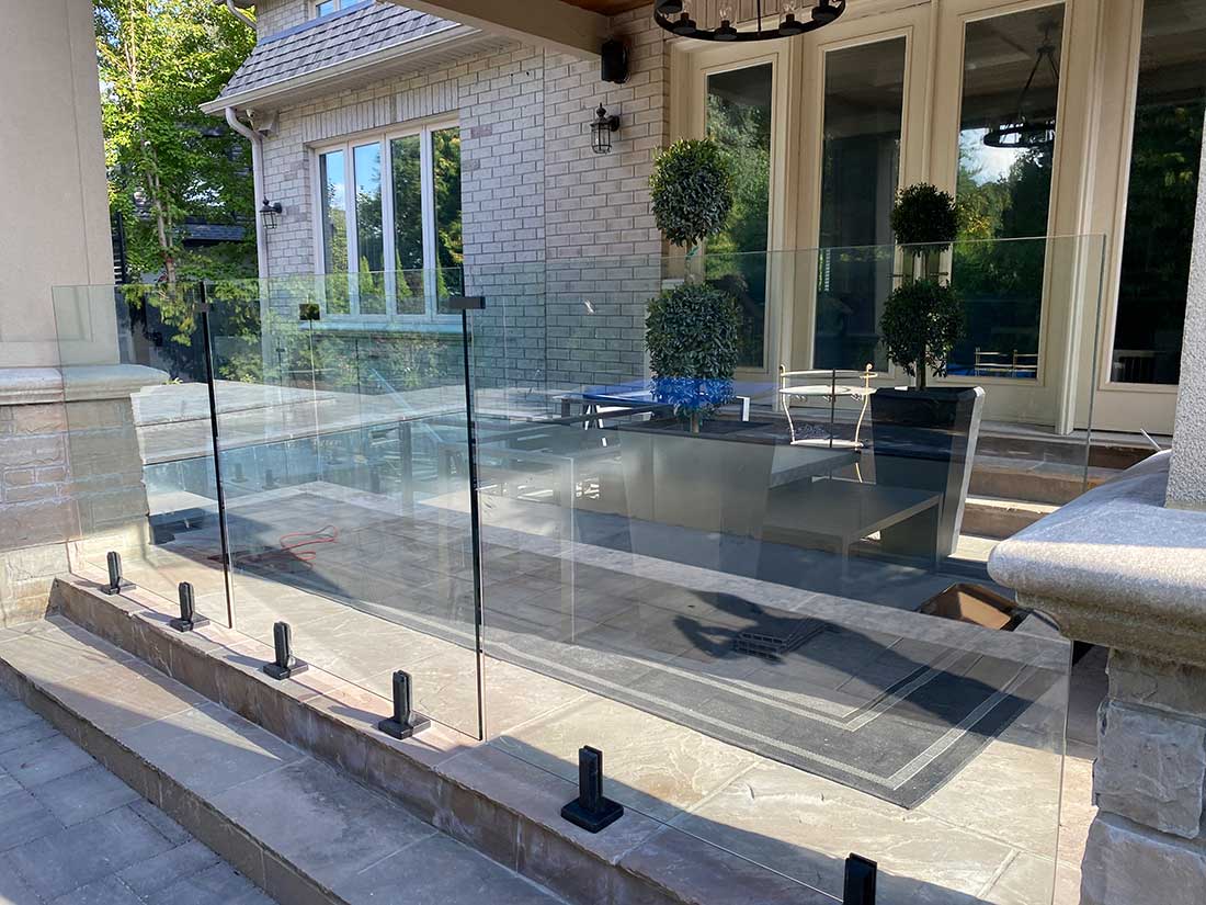 Spigot Glass Railings installed in Barrie