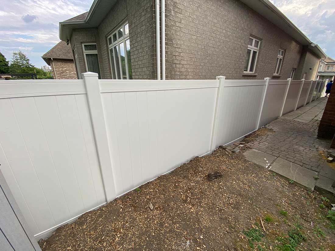 White Vinyl Fence Panels-Vinyl Fence-Vinyl-Privacy Fence Installed in Barrie